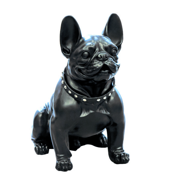 Poly Figur "Bulldog" schwarz matt H.42,5cm 1 | Asmondo – Deko, Geschenke und mehr